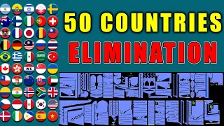 50 Countries Elimination Marble Race 11 in Algodoo  Marble Race King