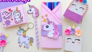 unicorn stationery paper craft🤗🤗🤗🤗🤗 #youtube