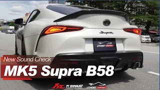 Toyota MK5 Supra 3.0T B58 Sound Test w/ Fi EXHAUST Catback + Downpipe X Utmost Downforce Garage