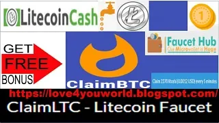 claimbtc in Litecoin faucet Claim 2350 litoshi every 5 minutes part4 FaucetHub Withdrawal