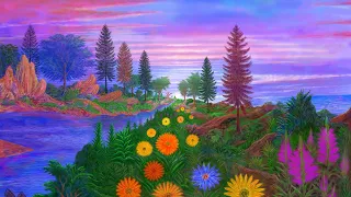 Infinite Flowers Zoomquilt - an infinitely zooming painting - 10 hours 4K