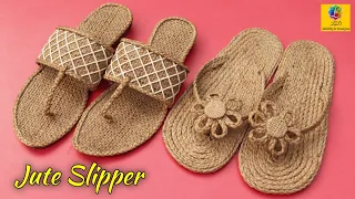 Best 2 Slipper with Jute | Shoes Made by Jute rope | Best out of waste Jute rope Sandal Making Craft