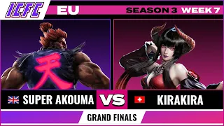 Super Akouma (Akuma) vs KiraKira (Eliza, Kunimatsu) Grand Finals: ICFC Tekken 7 EU Season 3 Week 7