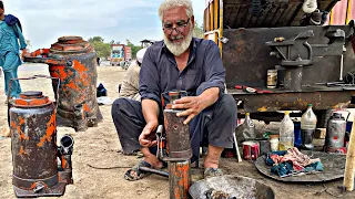 70 years old man Expert of Hydraulic jack restoration || complete process ||