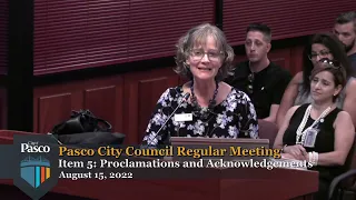 Pasco City Council Regular Meeting, August 15, 2022