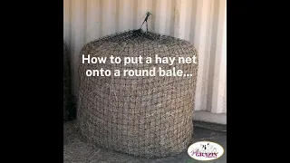 How to put a hay net on a round bale