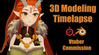 Making a custom VTuber model in Blender and Substance Painter | Timelapse | BokuVT Commission