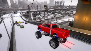 GTA 4 WINTER CRASH TEST OF REAL CARS  WINTER MOOD (WINTER CRASH TEST #84)