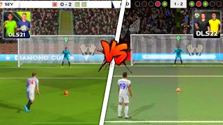 DLS 21 vs DLS 22 Penalty Shootout Comparison