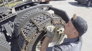 Winter is Coming!! Installing Snow Chains on Semi-Truck Tires