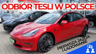 ODBIÓR TESLI w POLSKIM SALONIE W 2023 | Model 3 Performance | Ząbki | Pierwsza Jazda i Ładowanie