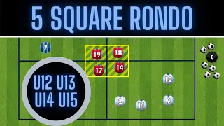 5 Square Rondo Variation | U12 U13 U14 U15 | Football/Soccer