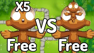 5 Free Dart Monkeys VS. Free Free Dart Monkey