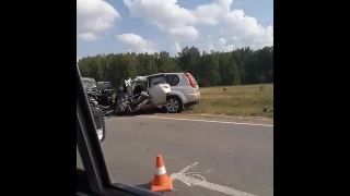 Лобовое ДТП на трассе Омск-Муромцево (27.08.2017)