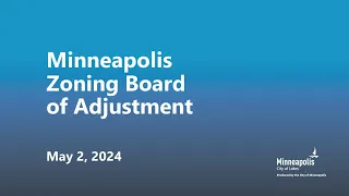 May 2, 2024 Zoning Board of Adjustment