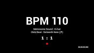 Metronome BPM 110 / Hi-hat / 16th (Closed)