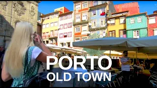 [4K] Porto, Portugal walking tour | Old town streets, Cafes and Bars