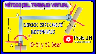 METODO DEL TRABAJO VIRTUAL - Solución de ejercicios estáticamente indeterminados, Ejerci: 10-21 y 22