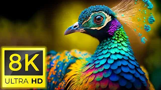 8K Birds - Top Beautiful Birds in The World in 8K ULTRA HD and Relaxing nature music ( 8K TV )