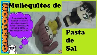 2 MUÑEQUITOS de PASTA DE SAL/CARITOON