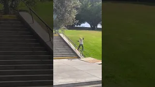 8 year old board slides an 18 stair!
