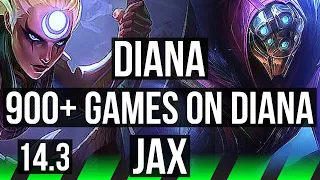 DIANA vs JAX (JNG) | 19/2/9, Legendary, 900+ games, Rank 9 Diana | BR Challenger | 14.3