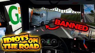 IDIOTS on the road #21 - terrible overtakes, afk guys, sudden brakes etc. || FUNNY MOMENTS - ETS2MP