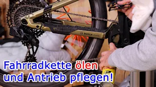 Fahrradkette ölen und Antrieb pflegen!