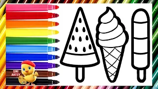 Ice Cream drawing painting,colouring | easy acrylic painting for kids | Art and Learn