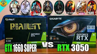 GTX 1660 Super VS RTX 3050🤔 Test in 08 Games