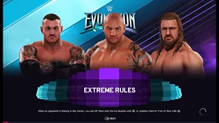 WWE 2K20 TRIPLE H VS RANDY ORTON VS BATISTA TRIPLE THREAT