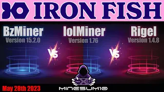 Latest Ironfish comparison - Bzminer 15.2.0 vs Rigel 1.4.8 vs Lolminer 1.76