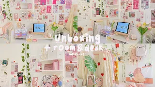 🎀 Room & desk makeover | Unboxing, aesthetic,pink˚ ༘🌷🎧 Philippines ☁️ #roommakeover #deskmakeover