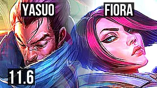 YASUO vs FIORA (MID) (DEFEAT) | 3.7M mastery, 1100+ games, Godlike | BR Challenger | v11.6