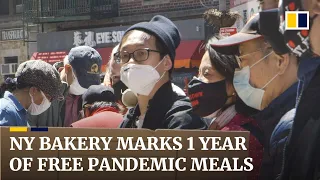 Bakery in New York’s Chinatown celebrates 70,000 free meals during year of pandemic support