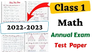 Class 1 Math Final Exam Question Paper | Math Worksheet for Class1| Class 1 Math Question Paper 2023