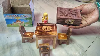 Miniature Wooden Dining Table + wooden magic box! exclusive unboxing