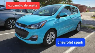 oil light reset luz cambio de aceite oil change chevrolet spark