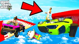 FRANKLIN TRIED THE CARZY UPSIDE DOWN MEGA RAMP PARKOUR CHALLENGE IN GTA 5 | SHINCHAN and CHOP