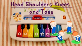 Head Shoulders Knees and Toes on a kids toy piano