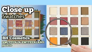 SMITTEN IN SWITZERLAND palette SWATCHES | BH COSMETICS | Close Up