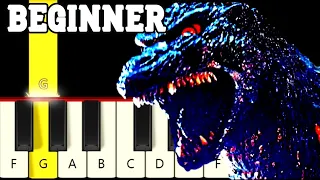 Godzilla's Theme - Easy and Slow Piano tutorial - Beginner