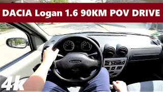 Dacia Logan I (2005) 1.6mpi 90KM POV DRIVE Test & Acceleration | Travel in Romanian Car| 4K #32