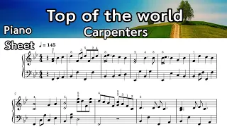 Top of the World  /  Piano Sheet  Music/ Carpenters /By  SangHeart Play SHP