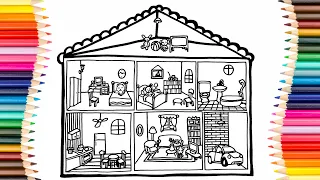 Set of Houses. Easy Drawing of a House