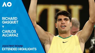 Richard Gasquet v Carlos Alcaraz Extended Highlights | Australian Open 2024 First Round