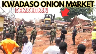 Kwadaso Onion Market Demolished Under Military Supervision; Traders Curse the MCE ; Atwima Takyiman