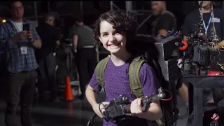 Mckenna Grace behind the scenes in Ghostbusters Afterlife