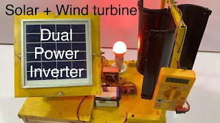 Dual power inverter with solar and wind turbine Electrical engineering final year projects