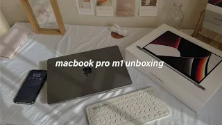 unboxing my new macbook pro 🍎 M1 Pro Chip, 14" with 512gb ✨ accessories, comparison, setup 🤍